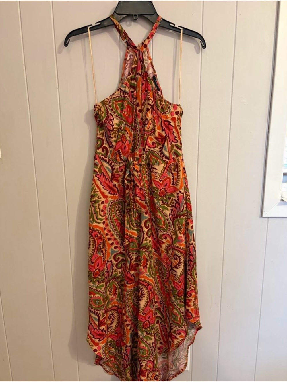 1. State Paisley Halter Jumpsuit in Pink & Green